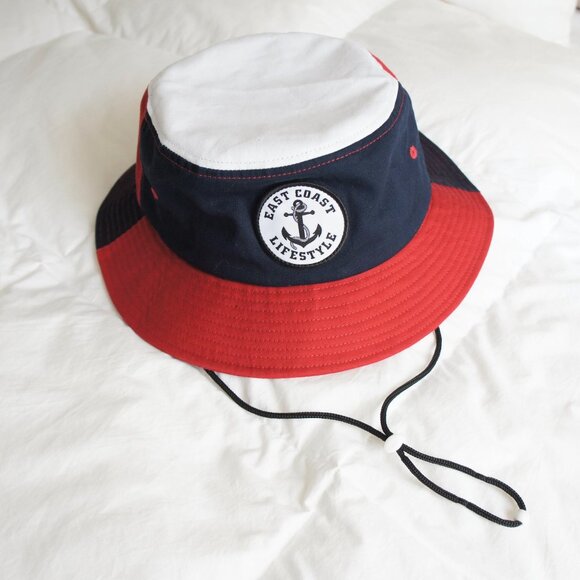 Nautical Red White & Blue East Coast Lifestyle Bucket Hat Size Large Extra Large - Picture 6 of 7